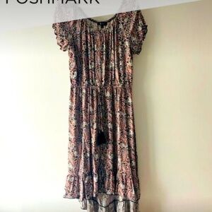 1X Lilly Morgan Boho Dress Midi Paisley Off-the-Shoulder